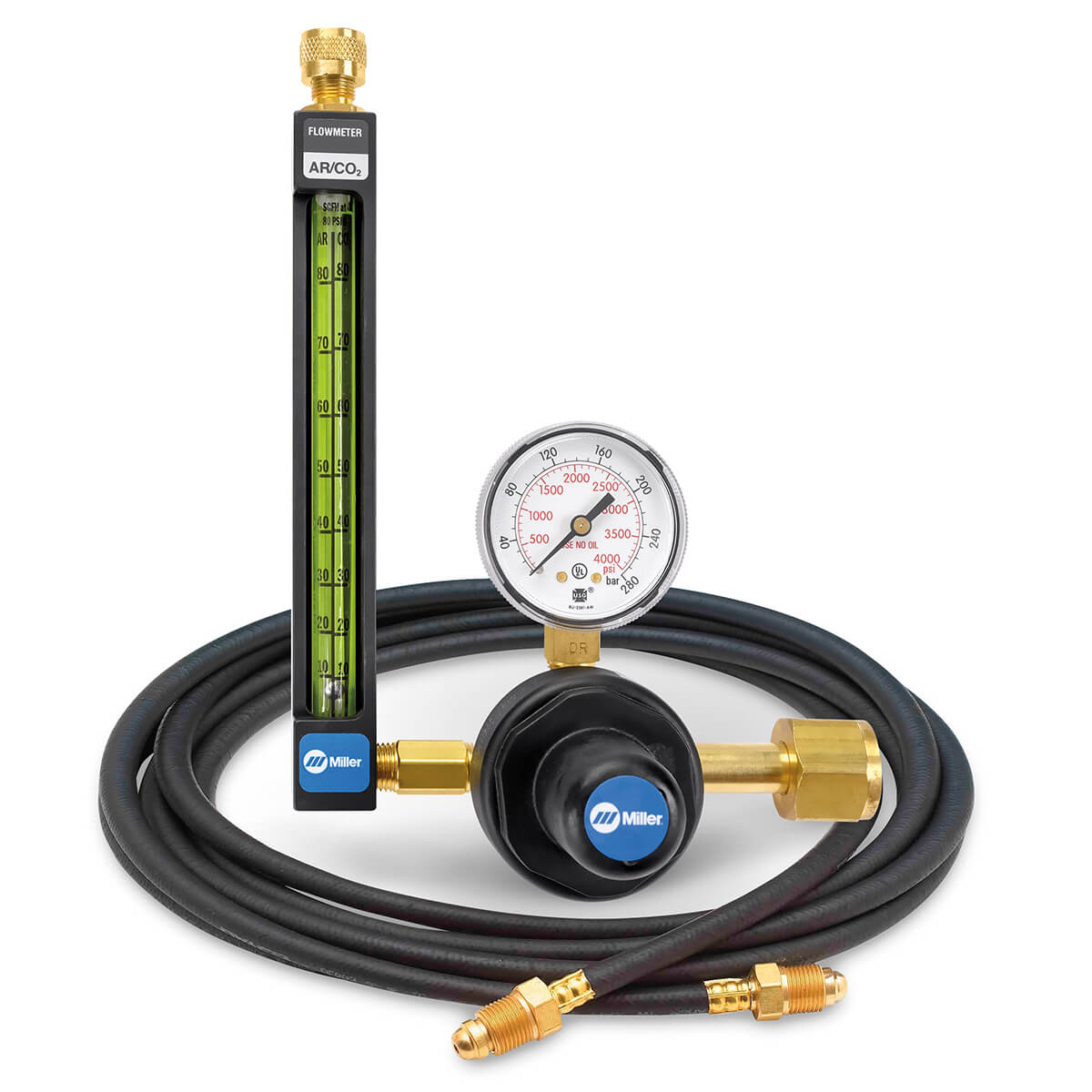 22-80-320-6 Regulador Medidor de Vazão Argônio/CO2 com Mangueira, 80 PSIG
