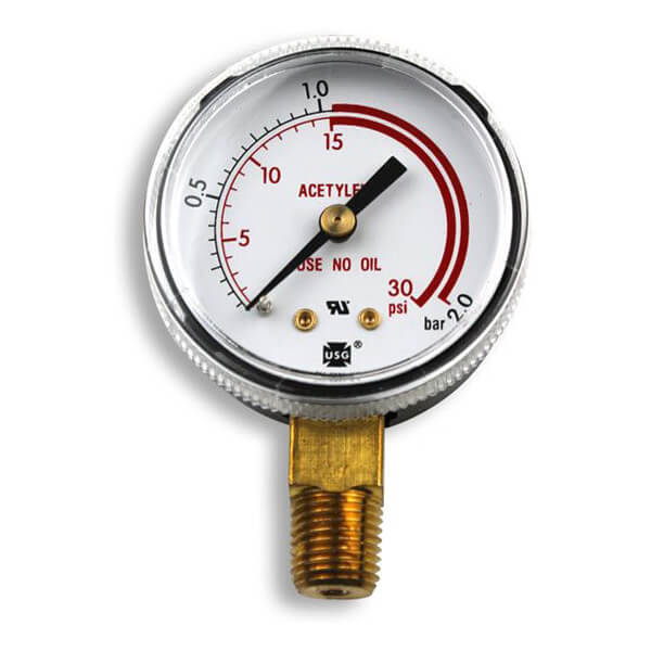 GA138-03 Medidor de Pressão Negro 2 polegadas 400 PSI/28 Bar
