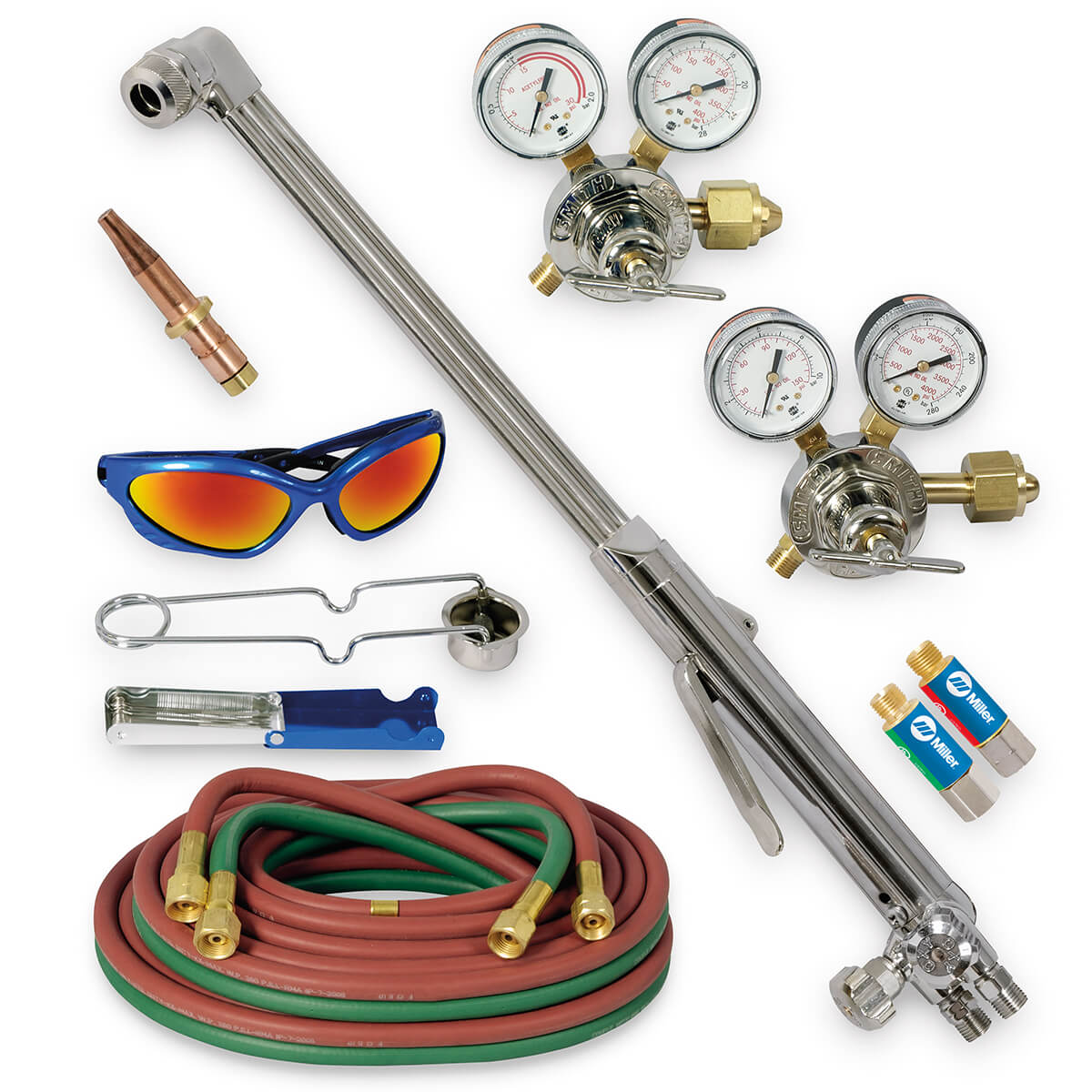 HBAS-30300 Kit de Maçarico de Corte Manual com Bicos para Trabalho Pesado Acetileno, CGA 300
